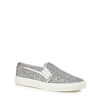 Silver glittery 'Kendall' slip on trainers